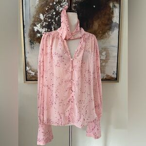 Free People Stars align printed ballet blouses shirt top size Small BNWPT